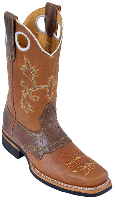 Los Altos Honey & Brown Grasso W/Leather Sole Rodeo W/Saddle Boots 8119951